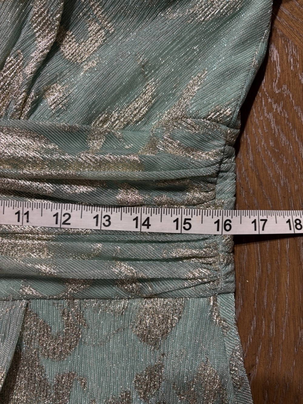 Betsy & Adam Foil Pattern Long Sleeve Gown Size 14 - Picture 8 of 8